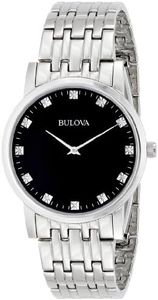 Bulova Reloj de Hombre 96D106 de Acero Inoxidable con Diamantes