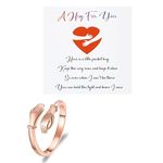 Adjustble Hug Rings for Women Girls Long Distance Relationship Gifts for Girlfriend Wife Hug from Heaven Ring for Daughter Granddaughter Birthday Gifts for Sister Sympathy Gifts for Loss of Loved One