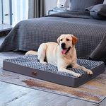 WESTERN HOME WH Orthopedic Extra Large Dog Bed for Large Dogs, Dog Beds Large Sized Dog with Soft Rose Plush Removable Washable Cover, Egg Crate Foam Support and Non-Slip Bottom, Waterproof Pet Bed