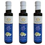 Messolongi Fields | Greek Extra Virgin Olive Oil with Feta Cheese | Gourmet Condiment, No Preservatives, No additives. | 3 x 250ml