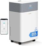 EcoNour 20L/Day Smart WiFi Dehumidifier for Home | Auto-Humidity Control | 4.5L Tank Laundry Dry Mode, 24-Hr Timer | Child Lock Protection | Continuous Draining with smart app for Home Bedroom
