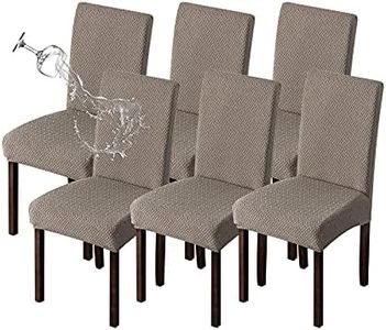 Genina Waterproof Chair Covers for Dining Room 6 Pack Kitchen Chair covers Parson Dining Chair Slipcover,Taupe