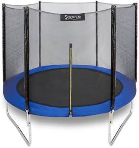 SereneLife Outdoor Trampoline for Kids and Adults - 8ft 10ft 12ft - ASTM Certified Heavy Duty Garden Trampoline with Safety Poles Netting and Stable Rustproof Frame