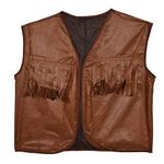 Beistle Brown Faux Leather Western Theme Fringed Cowboy Vest Halloween Costume Accessory