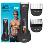 Zlade Ballistic PRO Manscaping Body Trimmer for Men - Beard, Body, Pubic Hair Grooming - Waterproof, Cordless, Rechargeable - Smart Travel Lock, 2 Speed Function, Black