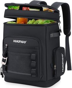 Hulongo Leakproof Insulated Cooler Backpack for Men & Women, Waterproof Backpack Cooler for Beach, Outdoor, Double Deck Cooler Backpack, Leak Proof, Black