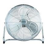 Senelux Floor Fan - Chrome Gym Fan - Electric Portable Cooling Fan for Home/Gym/Office Use - 3 Speed Settings with Tilting Feature - High Velocity Cold Air Circulator