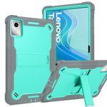 YINLAI for Lenovo Tab M11 Case with Kickstand 3 in 1 Hybrid PC Rubber Heavy Duty Shockproof Full Body Protection Tablet Case for Lenovo Tab M11 (TB330F) 11 Inch 2024, Grey/Green