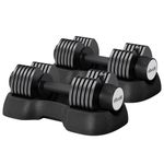 ATIVAFIT Dumbbells Set Ultra compact Adjustable 8-level 2-20kg With Anti-Slip Metal Handle Fast Adjust Weight by Turning Handle Home Fitness Gym Equipment