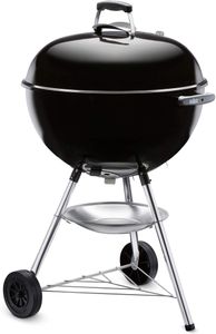 Weber Bar-B-Kettle Charcoal BBQ, 57cm – Porcelain-Enamelled, Black/Silver