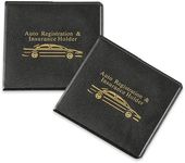 jokormo 2 PCS Car Registration Insurance Card Holder, PU Leather Case ID Document Driving License Primary Contact Information Card Vehicle Document Bag, Storage Accessories, for Cars (Black & Yellow)