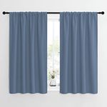 NICETOWN Boys Bedroom Curtains - Home Decor Thermal Curtains Privacy Protected Rod Pocket Curtain Panels Light Blocking (42 by 45-Inch, Stone Blue, 2 Pcs)