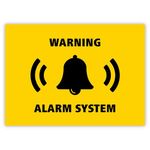 5 x Alarm System Stickers - Yellow - Security Alarm Warning Sign - for Doors Windows Cars - Weatherproof (7.4 x 5.2 cm)