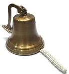 Ages Behind Brass Wall Hanging Bell (7 inch, Brown , Metal)