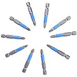 Bestgle 10 Pcs Anti Slip Phillips Screwdriver Bits, 1/4 Inch Hex Shank Magnetic Phillips Head Drive Bit Cross Slot Screw Driver Power Tools for Power Screwdriver Impact Drill Toolkit, 50mm Length