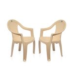 Nilkamal Set of 2 CHR2051 Plastic Chair, Marble Beige, Standard