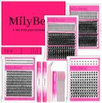 MilyBest Lash Clusters Kit with Spikes/Bottom Lashes Clusters 792Pcs Wispy DIY Lash Cluster Kit 4 Styles Curl Individual Eyelashes Pack with 2 Bond&Seal Volume Bulk Cluster Eyelash Extensions Kit