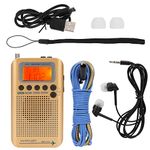 Portable Radio,Multi-Functional All Band Radio Receiver SQ Noise Reduction Supports External Speakers&Inserts Earphones,for Air/FM/AM/SW/VHF/CB Band