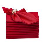 Gala Houseware Cloth Napkins - Set of 12, Red 18x18 Inches - Premium Washable and Reusable Dinner Napkins - Ideal for Weddings, Parties, Everyday Use in Hotel, Restaurant, and Home Settings