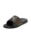 Puma unisex-adult Geo Black-Metallic Gold Slide Sandal - 7 UK (39453806)