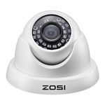 ZOSI 8Channel 720P HD DVR Security System - 4 x 1280TVL 1.0-Megapixel Outdoor indoor Dome Cameras 24pcs IR Leds 65ft 20m Night Vision 1TB HDD Metal Housing 3G 4G Smartphone View White 1pcs cameras