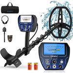 OMMO Metal Detector for Adults & Kids, Backlit Screen, Low Battery reminder, All Metal, Pinpointer & DISC Modes, Retractable Stem 27.5''-49'', Waterproof Coil, Beginners Pinpointer Metal Detector