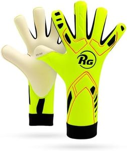 RG BIONIX Soccer Goalkeeper Gloves – Hybrid Roll Negative Cut | German AlphaGrip Latex Palm | Seamless Evo Zone Backhand | Wrist Fit System | Removable Strap | All-Weather Goalie Gloves (Size 10)