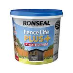 RONSEAL RSLFLPPCG5L Fence Life Plus, Charcoal Grey, 5 Litre