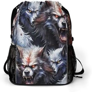 ZCJB-WSRY Wolf Drawstring Backpack for Kids Boys Girls Women Men
