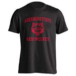 NCAA Retro Distressed Vintage Short Sleeve T-Shirt (Arkansas St Black, Large)