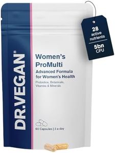 DR.VEGAN® Women's ProMulti | Multivitamin & Probiotic for Women | 26 Vitamins, Minerals & Botanicals | 5 Billion Live Cultures | 60 Vegan Capsules, 2-A-Day, 1 Month Supply