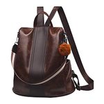 INOVERA (LABEL) 20 Ltrs Girl's Vegan Leather Travel Anti Theft Backpack With Shoulder Strap, 31.5L X 14.5B X 33H Cm (Dark Brown)