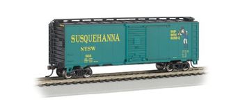 Bachmann Industries Aar 40' Steel Box Car New York, Susquehanna and Western (Suzy Q) Train Car, N Scale