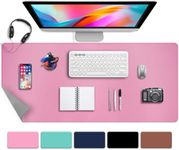 AexZzen Non-Slip Leather Mouse Pad, Waterproof Desk Pad Smooth Surface Soft Large Mouse Mat Protector for Laptop Table Office and Home Decor Organization Accessories (31.5" x 15.7") (Pink)