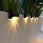 Outside new step Solar Light Outdoor Garden Waterproof Stair Deck Pool Patio Fence Gate Yard Floor Step Railing Window Balcony Sunlight Pathway.(warm yellow) (12)