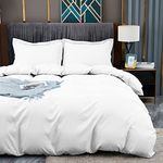 BBANGD California King Duvet Covers - Ultra Soft and Breathable Bedding Comforter Sets Washed Microfiber 3 Pieces with Zipper Closure Duvet Cover and 2 Pillow Shams (White)