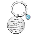 QMVMV Nana Gifts Nana Birthday Christmas Mothers Day Gift Keyring Personalized Present Keychain for Woman