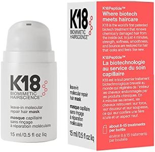 K18 Mini Leave-In Molecular Hair Mask, Repairs Dry or Damaged Hair, Reverse Hair Damage from Bleach, Color, Chemical Services & Heat