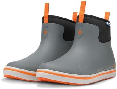 LaCrosse 6" Alpha Deck Boots for Men Featuring Waterproof Rubber, Quick-Drying Mesh, and Slip-Resistant Outsole, Gray/Orange - 11 M