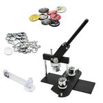 ChiButtons Kit 25mm (1") Button Maker Badge Press Machine-B400 + 25mm Round Die Moulds + 500 Set Pin Button Components + Adjustable Circle Cutter (Black)