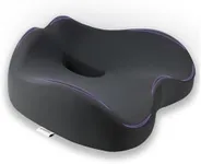 Newsty Chair Seat Cushion, Memory Foam Cushions for Office Chair, Car Seat, Airplane, Relieving Pressure Tailbone Sciatica Back Pain for Long Sitting Office Workers, Car Drivers（Grey）