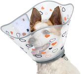 Supet Dog Cone for Dogs After Surgery, Comfortable Dog Cones for Large Dogs to Stop Licking, Soft Dog Cone with Protect Neck Fabric, Protective Elizabethan Collar for Medium Small Dogs Love XS