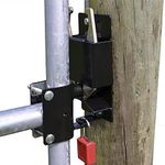 Powerfields Two-Way Lockable Livestock Gate Latch for Farms, Pet Cages, Fences, & Stables (Black)