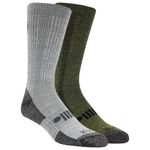 Jeep Mens Wool Blend Trail Crew Socks 2 Pair Pack - Breathable, Cushioned Comfort, Light Gray, 8-12