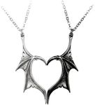 Matching Heart Necklace for Couples Best Friends BFF Necklace for 2 Dragon Demon Bat Wing Necklace for Women Men Teen Halloween Jewelry Gift