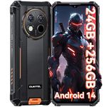 OUKITEL G1 Rugged Smartphone - Android14, 24GB RAM+256GB ROM+1TB,10600mAh Battery,48MP Camera,6.52" Rugge phone,IP68/69K Waterproof 4G Dual Sim-free&Unlocked Mobile Phones,NFC,OTG,GPS,2024 (Orange)