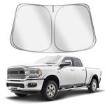 VAWIT Car Windshield Sun Shade Compatible with DOD-ge RAM 2500 3500 2010-2024, Foldable Window Sunshade Accessories Block UV Rays and Sun Heat