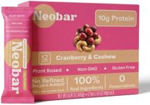 NEOBAR Fruit and Nut Bars - Plant-Based Vegan Snack Bars, Gluten Free Dairy Free Snacks, No Preservatives, No Refined Sugars Added, Non-GMO | Cranberry & Cashew, 10g Protein,12 Count