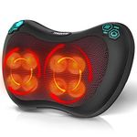 TOKZUVG Massage Pillow Shiatsu Back Massager with Heat 3 Speeds 2 Massage Directions 8 Deep Tissue Kneading Nodes for Lower Back Neck Shoulders Muscle Pain Relief Use at Home Car