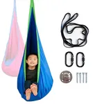 Harkla Sensory Swing - Hanging Chair for Kids - Comes with Rock Climbing Rated Hardware and Soft Nylon Fabric for Calming Effect, Holds Up to 150lb